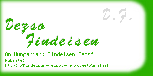 dezso findeisen business card